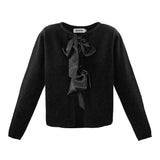 Black Big Bow Cardigan