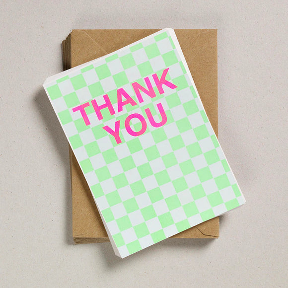 Thank you cards - Acid Checkerboard x 12