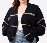 Navy with Gold Stripe Cardigan