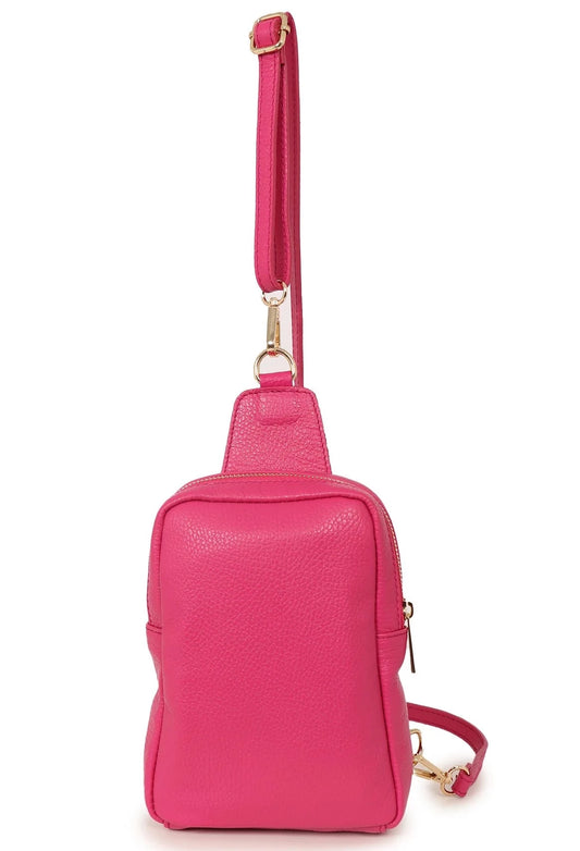 Leather Sling Bag - Raspberry