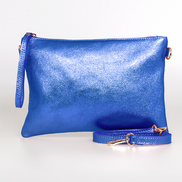 Metallic Blue Wristlet Clutch bag