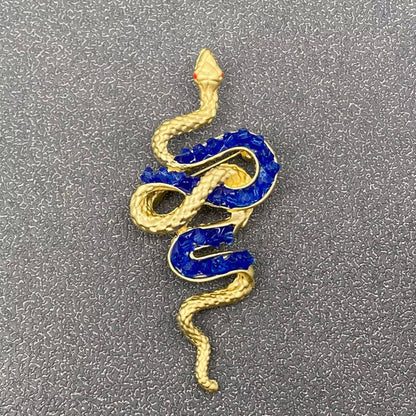 Metal Snake Brooch: Green