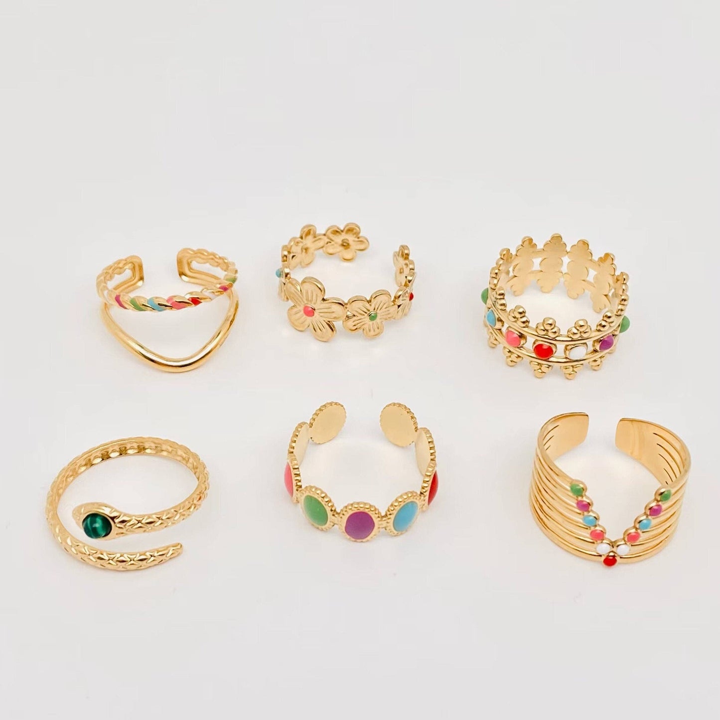 Adjustable Textured Snake Ring