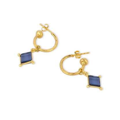 Iolite Diamond Charm Earrings