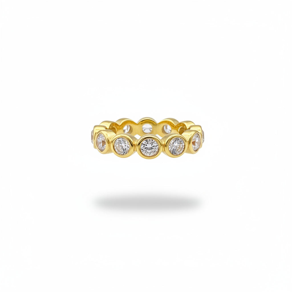 Chunky Round Stone Eternity Ring