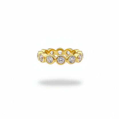 Chunky Round Stone Eternity Ring