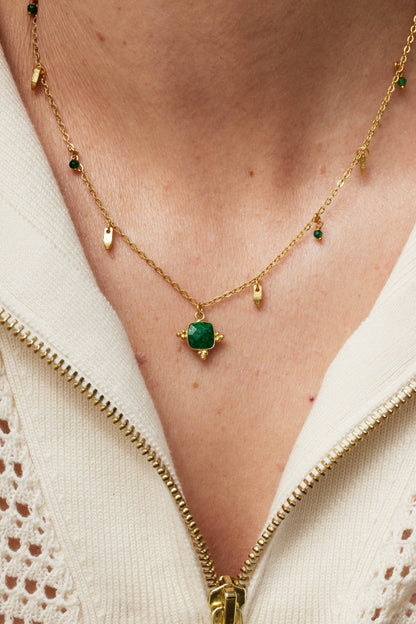 Malachite Droplet Necklace