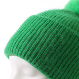 Wool Hat with Pom Pom - Light Green