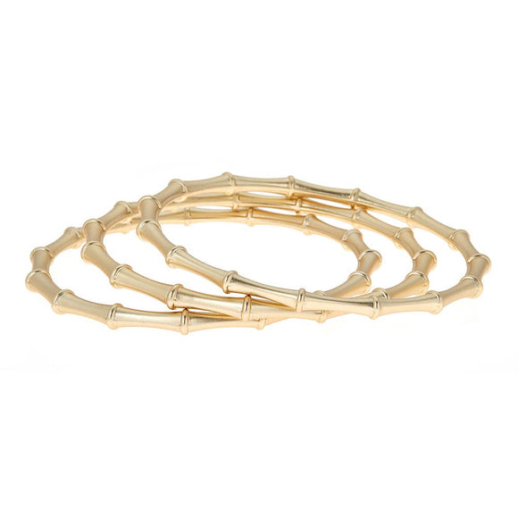 Set of 3 Brush Gold Harper Bangle