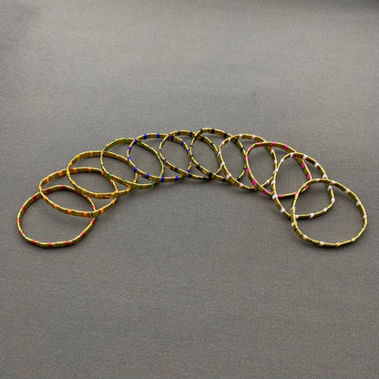 Pink 5mm Glass & Hematite Beaded Elastic TILA Bracelets