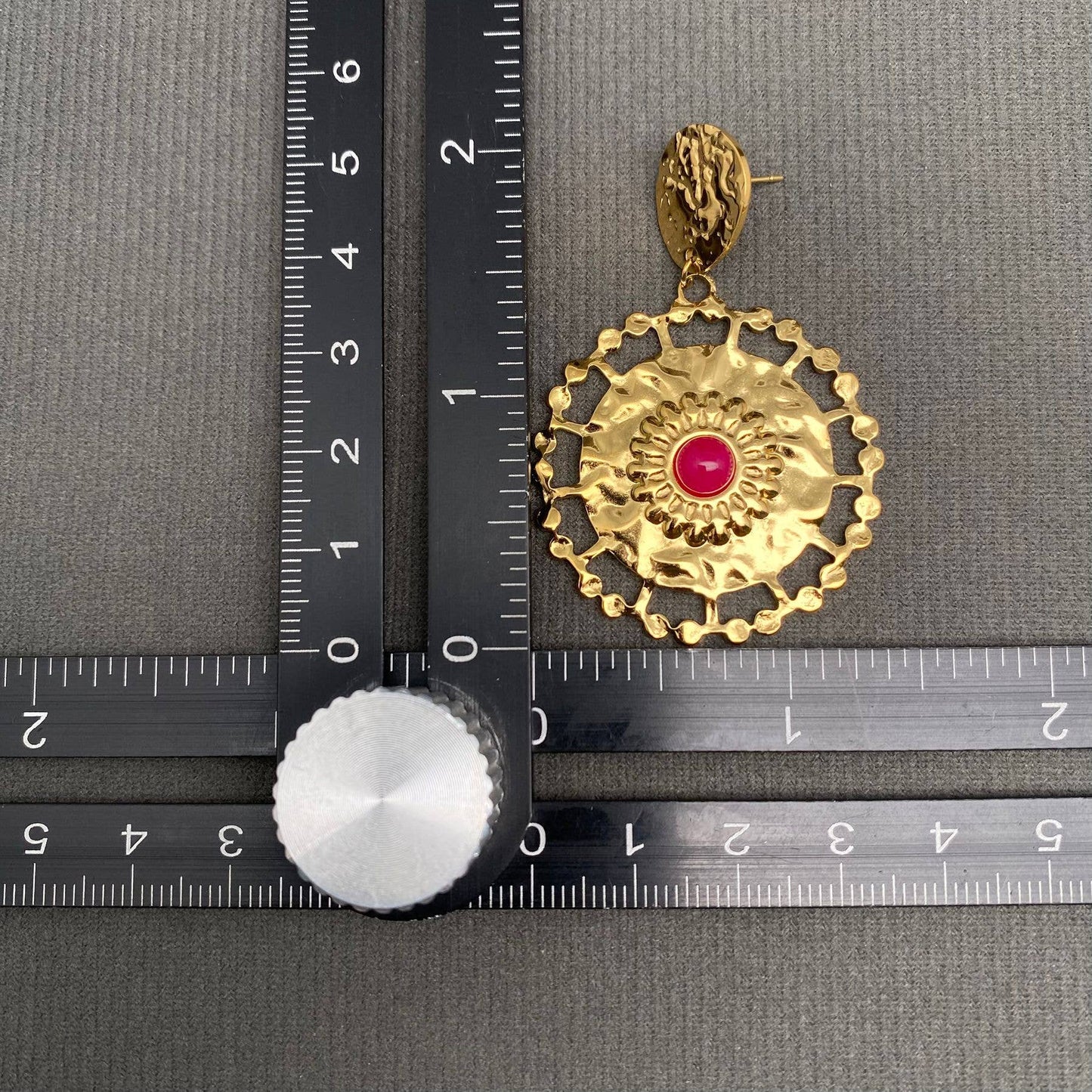 Hammer texture Sun Earrings