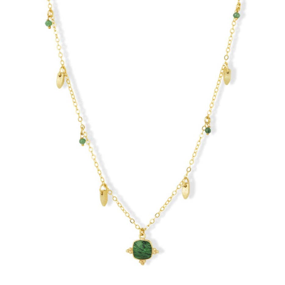 Malachite Droplet Necklace