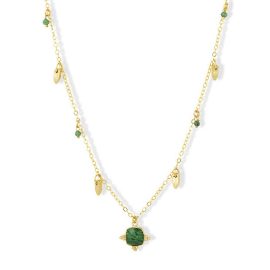 Malachite Droplet Necklace