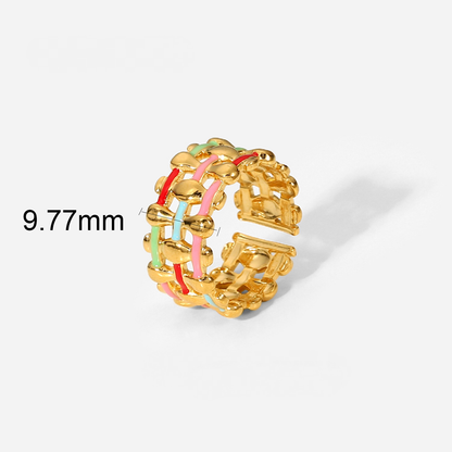 Adjustable Textured Snake Ring