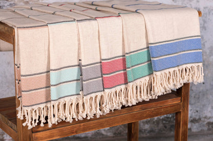 Blue and Black stripe Turkish Peshtemal Hand Towel