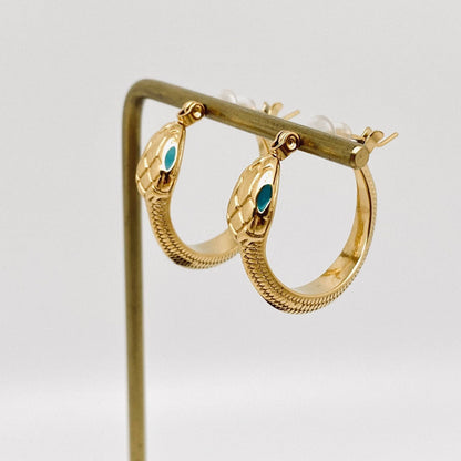 Textured Snake Hoops