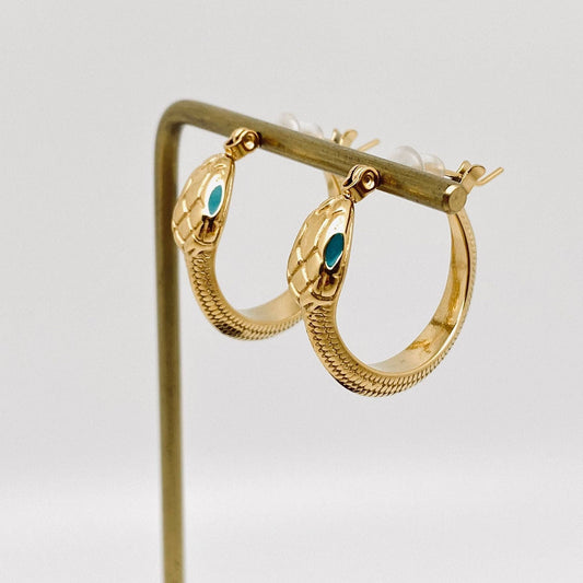 Textured Snake Hoops