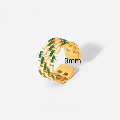 Coloured Woven Enamel Ring