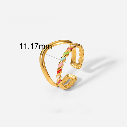 Adjustable Textured Snake Ring