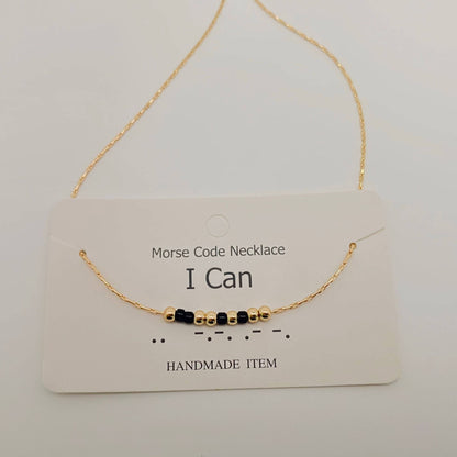 Secret Message Morse Code Necklace: I can