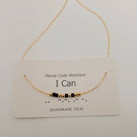 Secret Message Morse Code Necklace: I can
