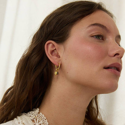 Iolite Charm Hoop Earrings