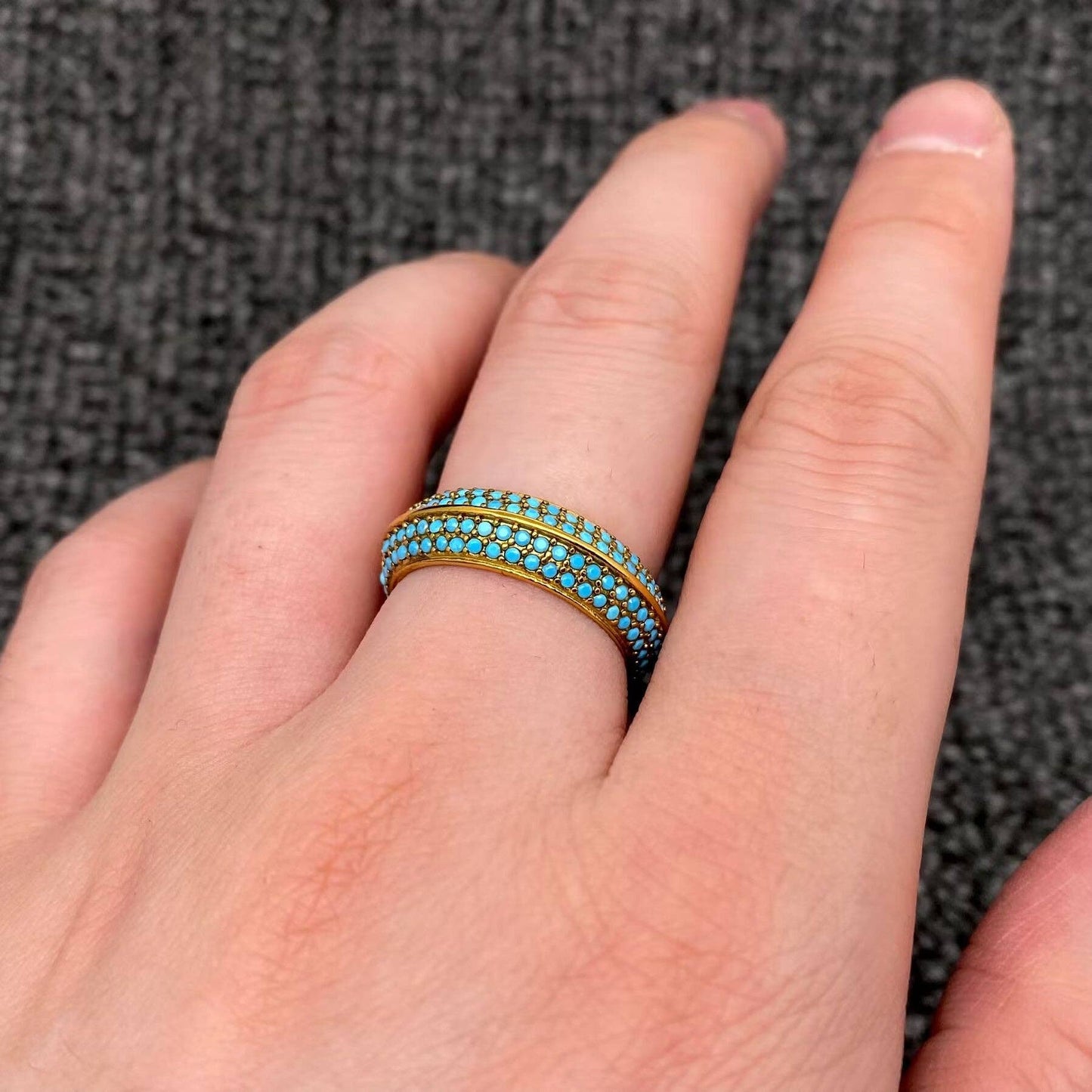 Chunky Turquoise Studded Ring