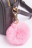 Pale Pink Pom Pom Bag Charm Keyring