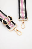 Stripe bag strap - Black/Pink