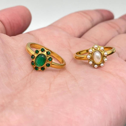 Vintage Inlaid  Gold Plated Ring