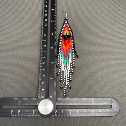 Seed Beads Fringe Dangle Earrings
