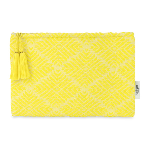 Yellow Woven Clutch Bag
