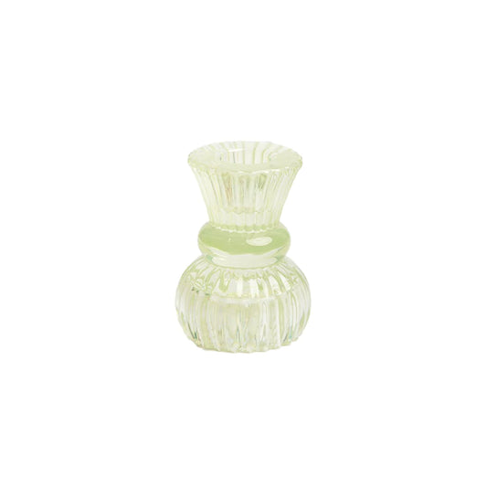 Small Glass Candle Holder - Green