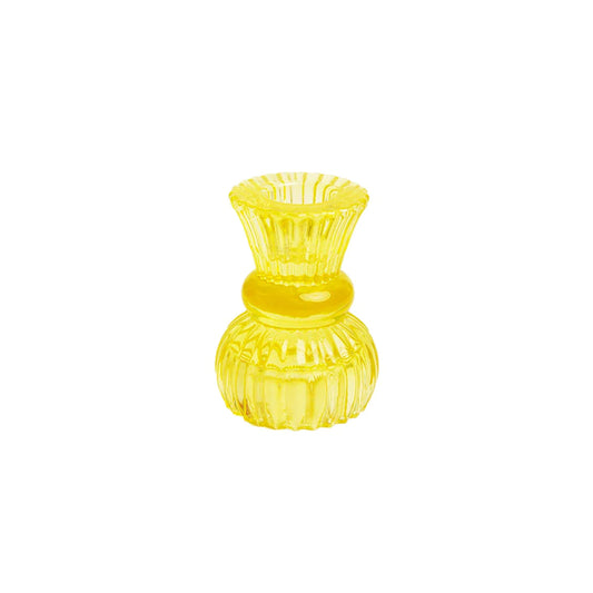 Small Glass Candle Holder - Yellow