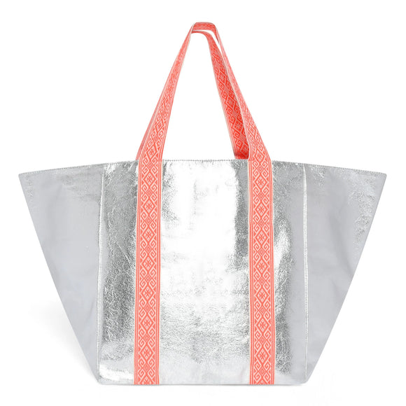 Sheeny Silver Beach Bag