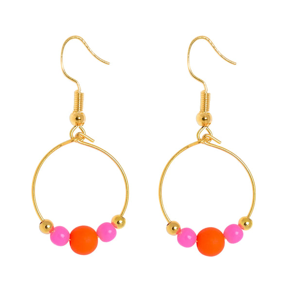 BOUCLES D'OREILLES BOPPER - ORANGE/ROSE