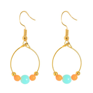 BOPPER EARRINGS - TURQUOISE/ORANGE