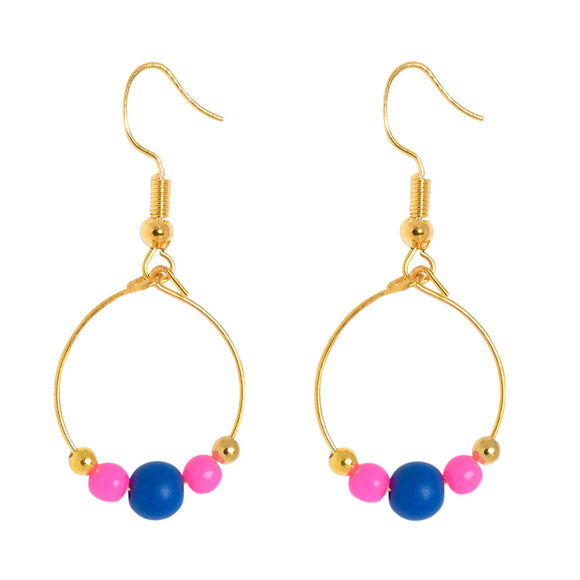 BOPPER EARRINGS - NAVY/PINK