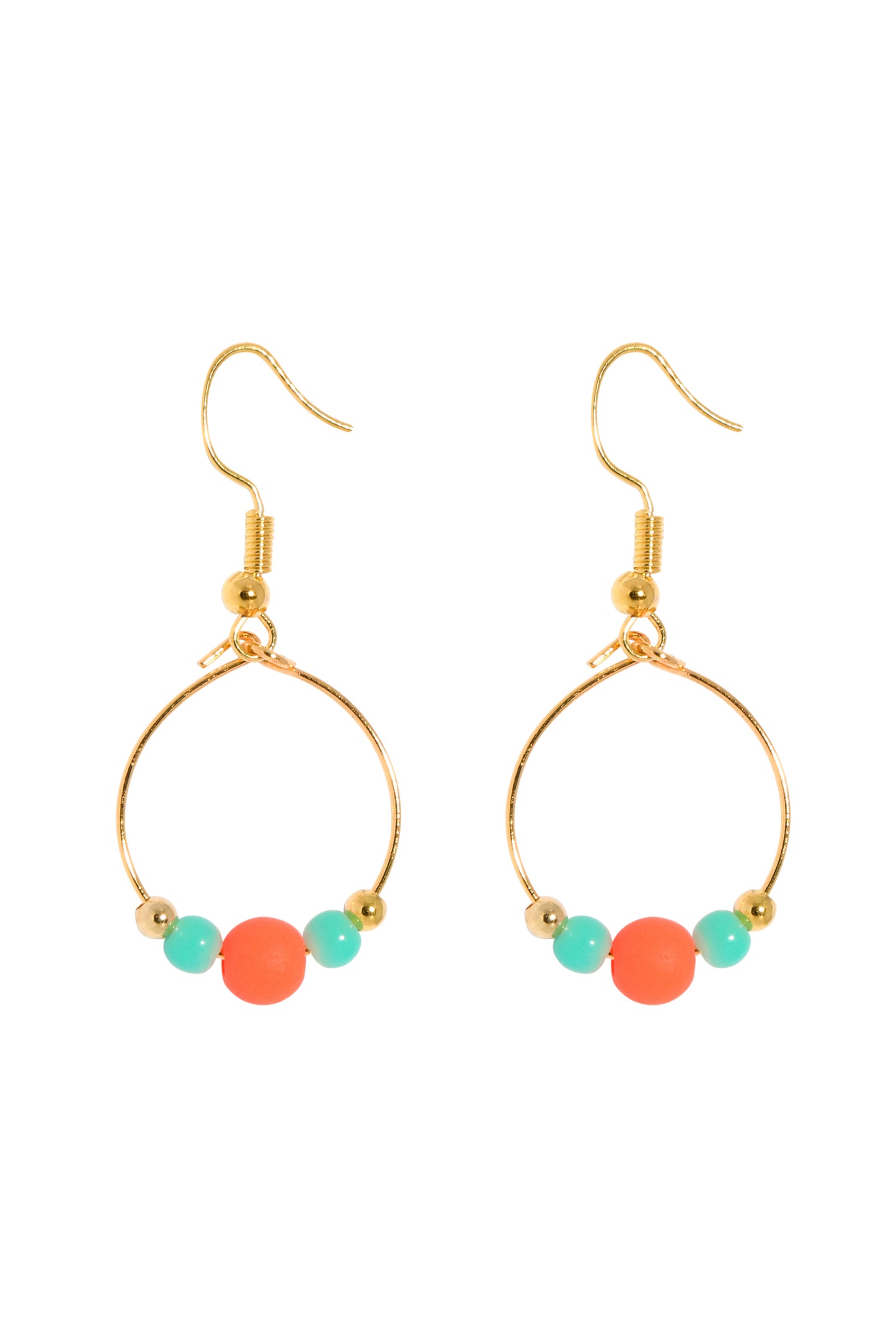 BOPPER EARRINGS - ORANGE/AQUA