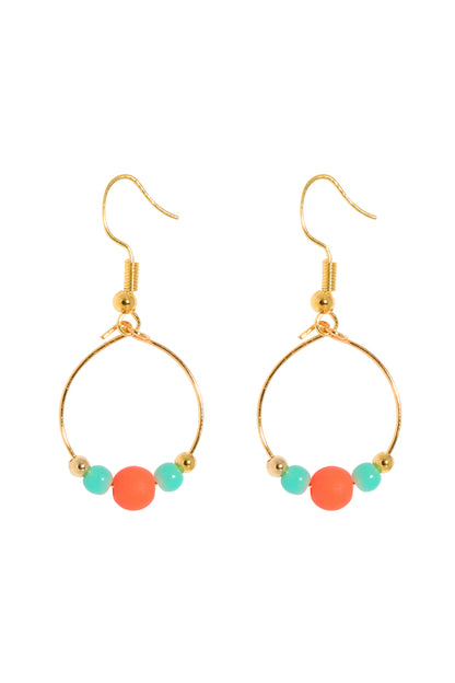 BOPPER EARRINGS - ORANGE/AQUA