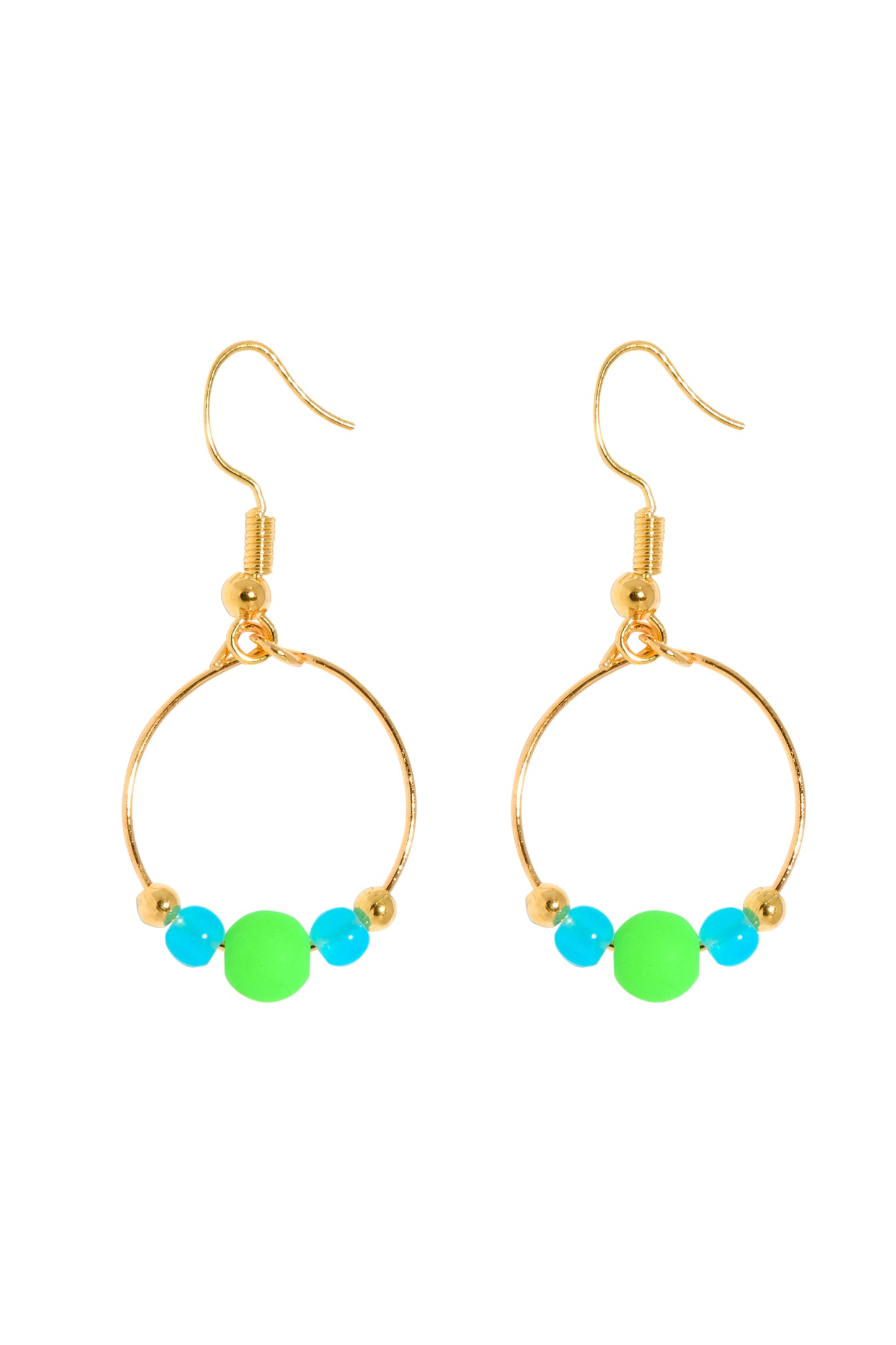 BOUCLES D'OREILLES BOPPER - VERT/AQUA