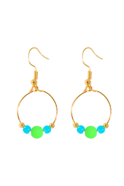 BOUCLES D'OREILLES BOPPER - VERT/AQUA