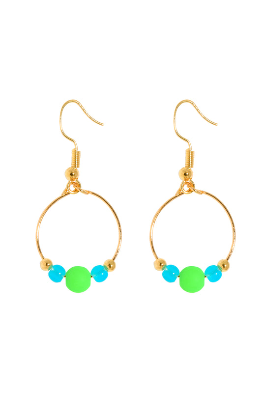 BOUCLES D'OREILLES BOPPER - VERT/AQUA