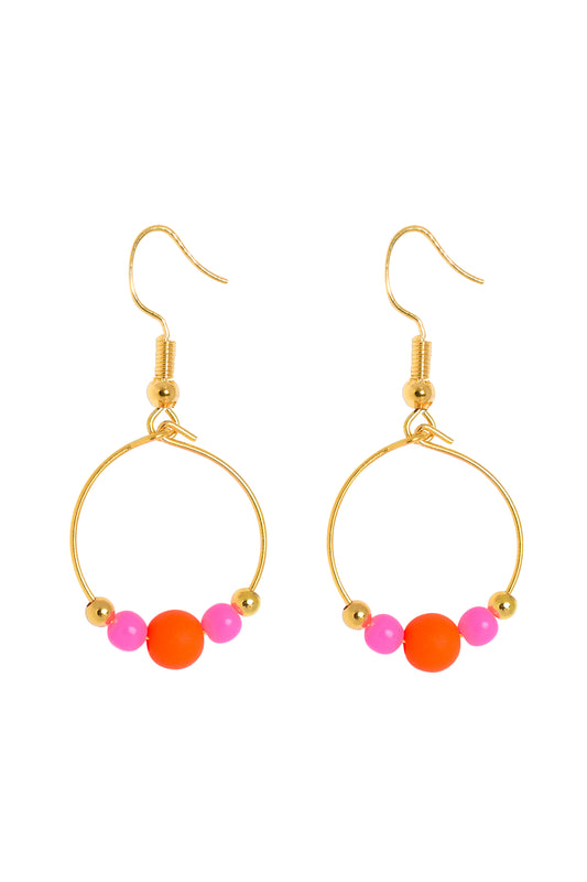 BOUCLES D'OREILLES BOPPER - ORANGE/ROSE