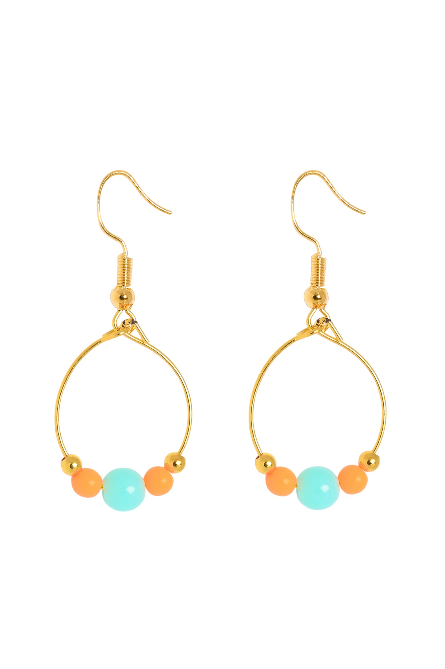 BOPPER EARRINGS - TURQUOISE/ORANGE