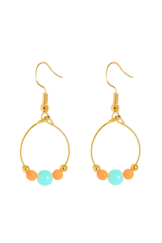 BOPPER EARRINGS - TURQUOISE/ORANGE