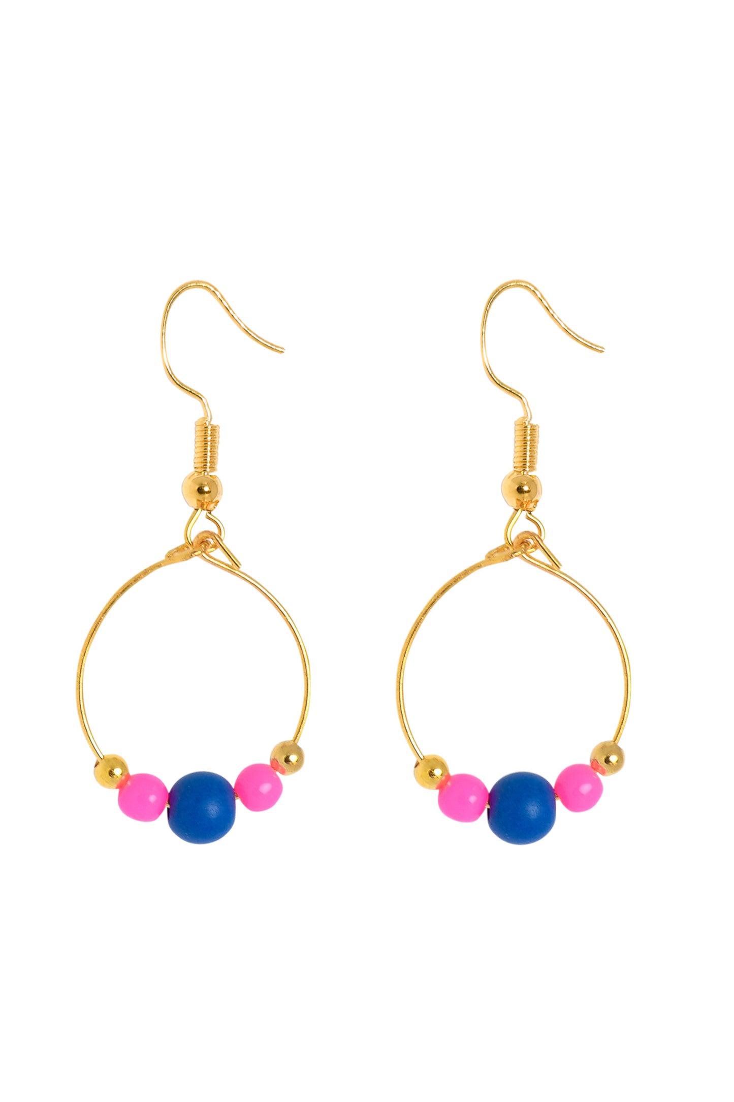 BOPPER EARRINGS - NAVY/PINK