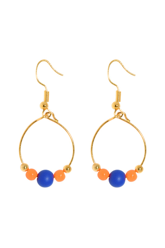 BOUCLES D'OREILLES BOPPER - BLEU/ORANGE