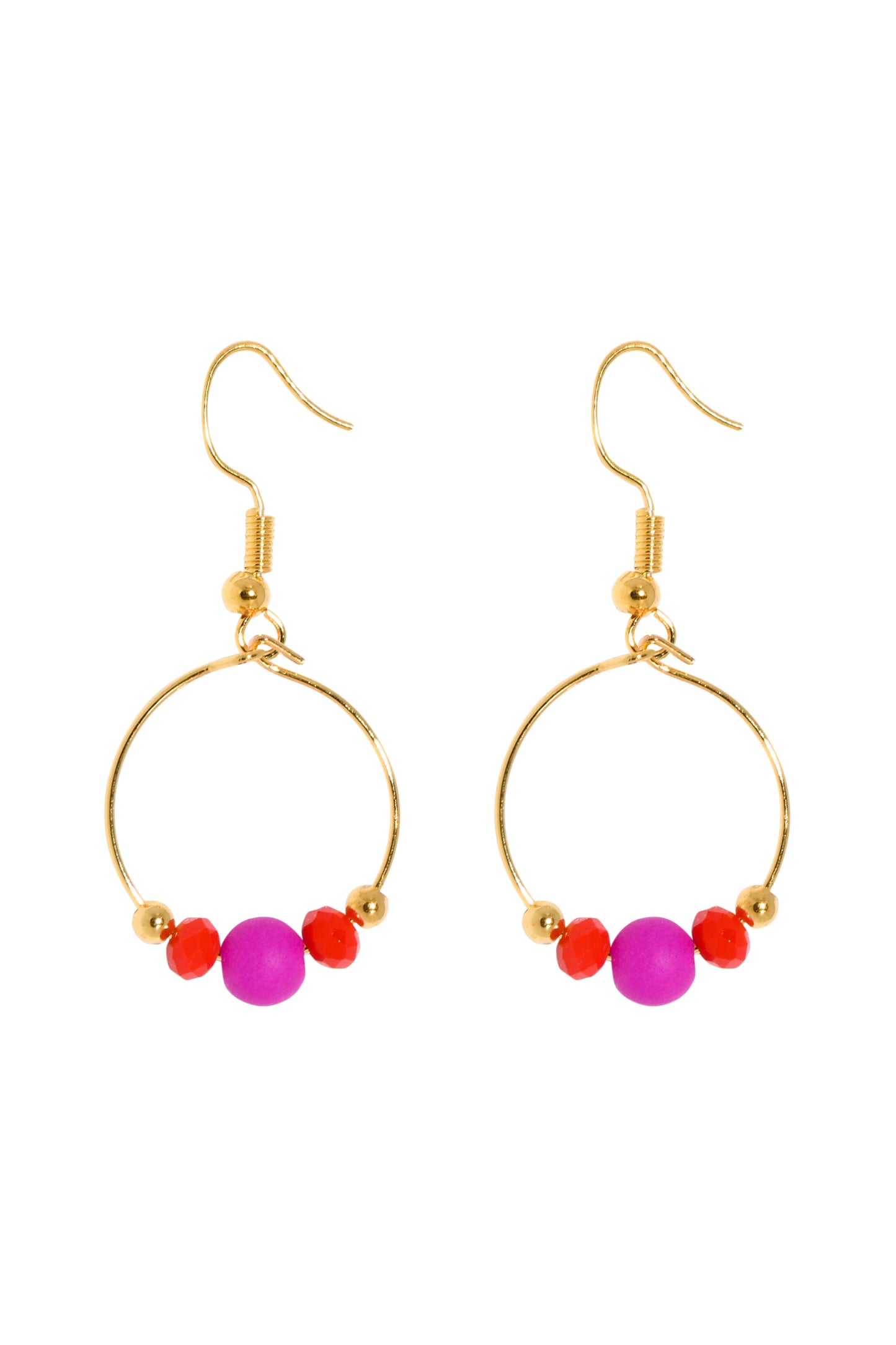 BOUCLES D'OREILLES BOPPER - VIOLET/ROUGE