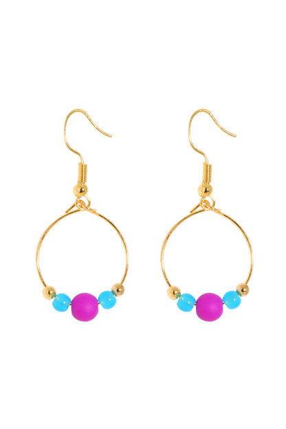 BOUCLES D'OREILLES BOPPER - VIOLET/TURQUOISE